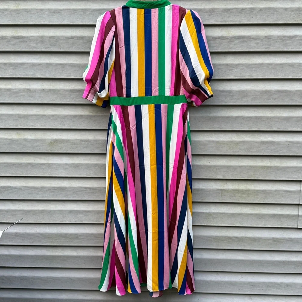 Boden | Mila Midi Colorblock Stripe Dress Necktie size 8 - Picture 6 of 9